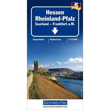 Regional road map of Germany 5: Hessen, Rhineland-Palatinate, Saarland, Frankfurt q.s.