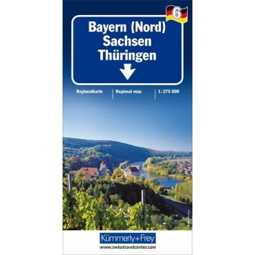 Regional road map of Germany 6: Bavaria North, Saxony, Thuringia