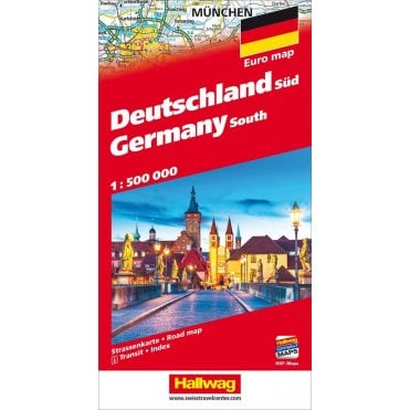 South Germany road map with distance table