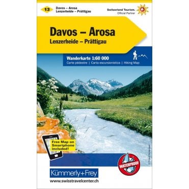 Switzerland hiking map 13: Davos / Arosa
