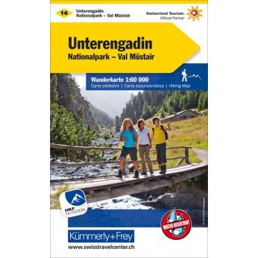 Switzerland hiking map 14: Unterengadin