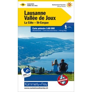 Switzerland hiking map 15: Lausanne / Vallée de Joux
