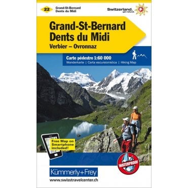 Switzerland hiking map 22: Grand-St-Bernard / Dents du Midi / Les Diablerets