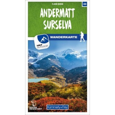 Switzerland Hiking Map (40k) 33: Andermatt - Surselva