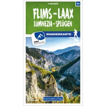 Switzerland Hiking Map (40k) 34: Flims - Laax Lumnezia - Spl