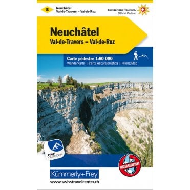 Switzerland hiking map 8: Neuenburg / Val de Travers / Murtensee
