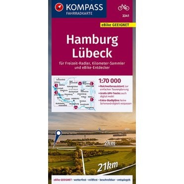 Hamburg - Lübeck | Kompass cycling map 3341