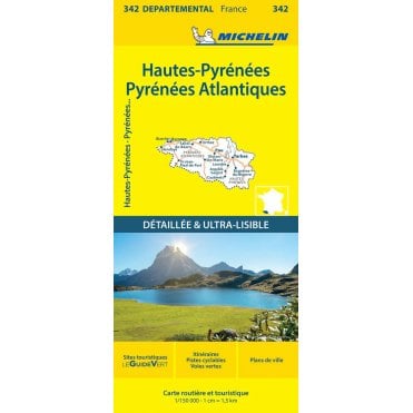 Hautes-Pyrenees, Pyrenees-Atlantiques - Michelin Local Map 342