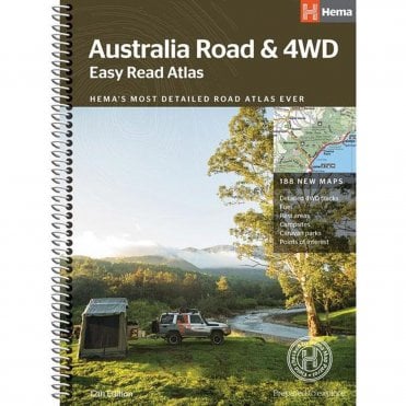 Australia Easy Read Road &amp; 4WD Sprial Bound A3 Atlas