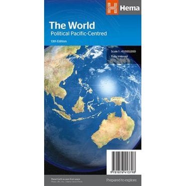 World Political Pacific Centred Map (Folded)
