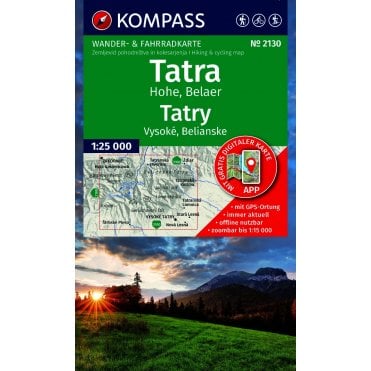 High Tatras, Belianske, Tatry, Vysoke, Belianske | Kompass hiking map 2130