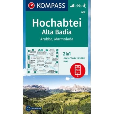 Hochabtei, Alta Badia | Kompass hiking map 652
