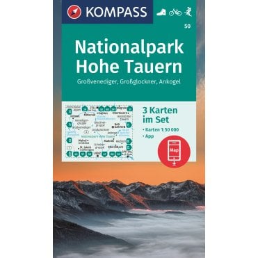 Hohe Tauern National Park, Grossvenediger, Grossglockner, Ankogel (3 map set) | Kompass hiking map 50 *2023 edition*