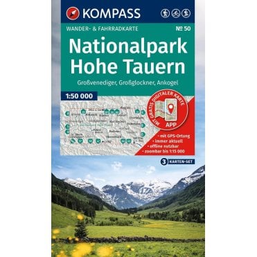 Hohe Tauern National Park, Grossvenediger, Grossglockner, Ankogel (3 map set) | Kompass hiking map 50 *2023 edition*