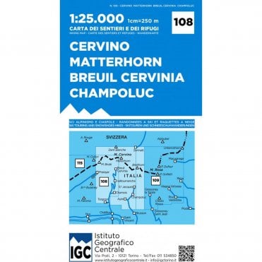 IGC 25k Map 108 - Cervino-Matterhorn, Breuil-Cervinia, Champoluc