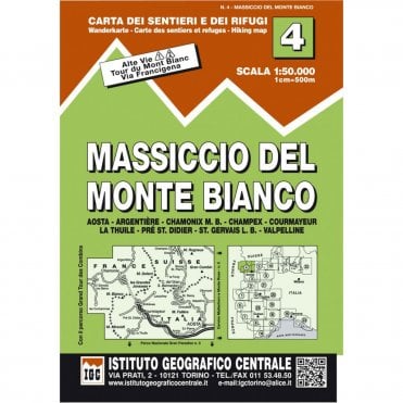 004: Massiccio Del Monte Bianco Hiking Map
