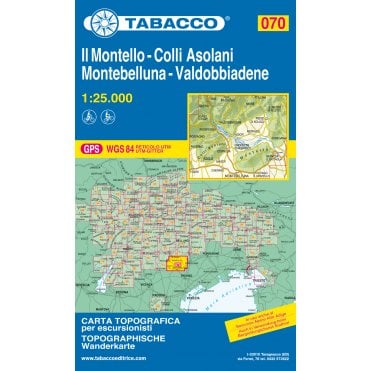 Il Montello / Colli Asolani / Montebelluna / Valdobbiadene | Tabacco, map 070