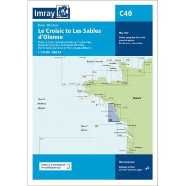 Chart C40: Le Croisic to Les Sables d'Olonne