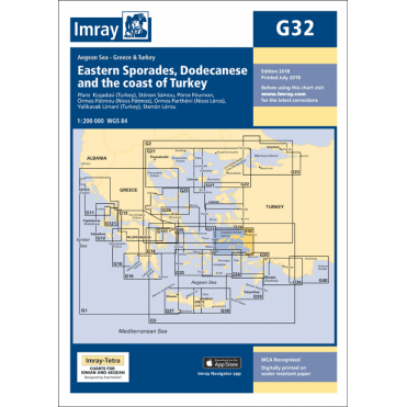 Chart G32: Eastern Sporades, Dodecanese & the Coast of Turkey
