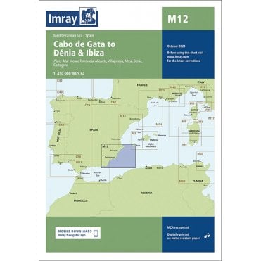 Chart M12: Cabo de Gata to Denia and Ibiza