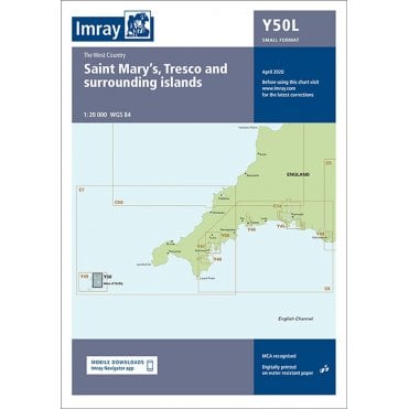 Chart Y50: Saint Mary's, Tresco & Surrounding Islands (Laminated & Small Format)