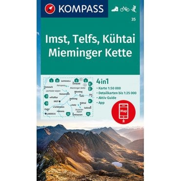Imst, Telfs, Kuhtai, Mieminger chain | Kompass hiking map 35