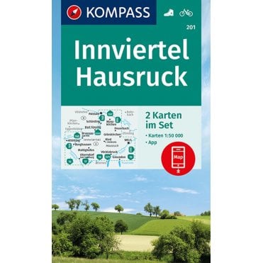 Innviertel Hausruck (2 map set) | Kompass hiking map 201