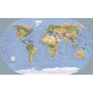 World Wall Map of Global Shipping Routes