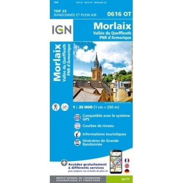 0616OT - Morlaix / Vallée Queffleuth /PNR Armorique map