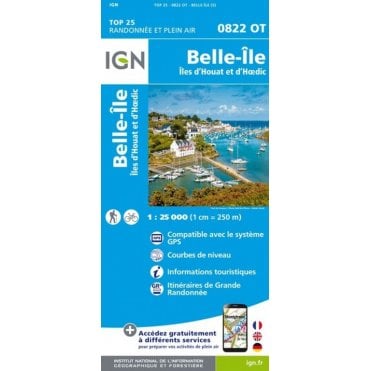 0822OT - Belle-île / Ile d'Houat et d'Hoëdic map