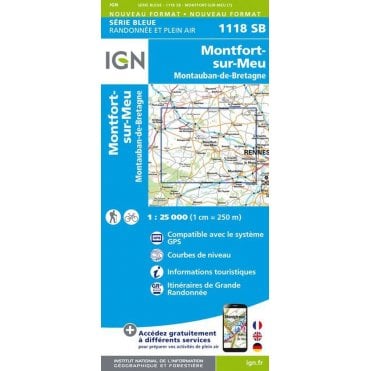 1118SB - Montfort-sur-Meu / Montauban-de-Bretagne map
