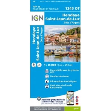 1245OT - Hendaye / St-Jean-de-Luz / Côte d'Argent map
