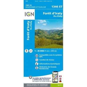 1346ET - Forêt d'Iraty / Pic d'Orly map