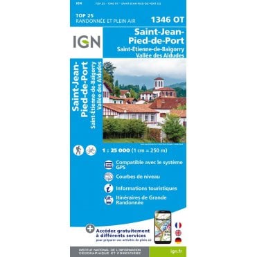 1346OT - St-Jean-Pied-de-Port / St-Etienne-de-Baïgorry map