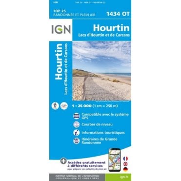 1434OT - Hourtin / Lacs d'Hourtin et de Carcans map