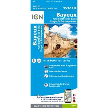 1512OT - Bayeux / Arromanches-les-Bains / Plages du Débarquement map