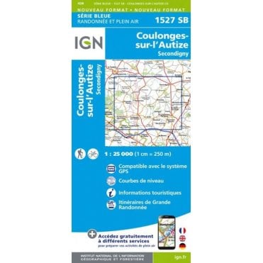 1527SB - Coulonges-sur-l'Autize / Secondigny map