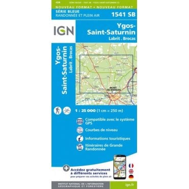 1541SB - Ygos-St-Saturnin / Labrit / Brocas map