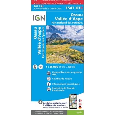 1547OTR - Ossau / Vallée d'Aspe PNR des Pyrénées (Waterproof) map