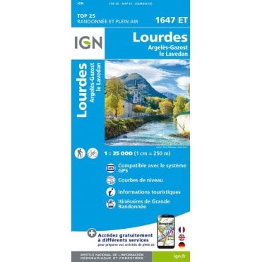 1647ET - Lourdes / Argelès-Gazost / Le Lavedan map