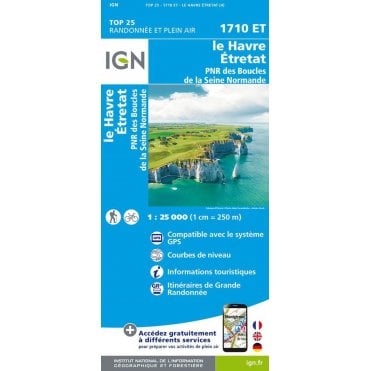 1710ET - Le Havre / Etretat / PNR des Boucles Seine Normandie map