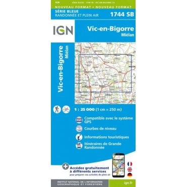 1744SB - Vic-en-Bigorre / Miélan map