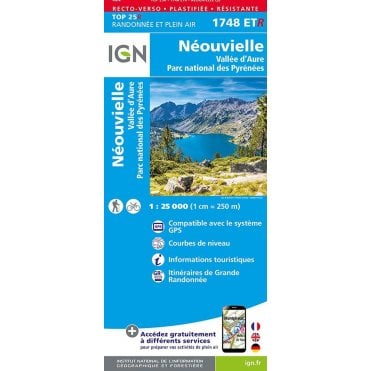 1748ETR - Néouvielle / Vallée d'Aure / PNR des Pyrénées (Waterproof) map