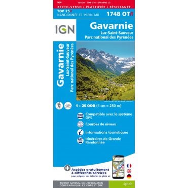 1748OTR - Gavarnie / Luz-St-Sauveur / PNR des Pyrénées (Waterproof) map