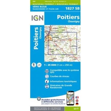 1827SB - Poitiers / Chauvigny map