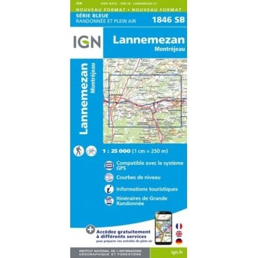 1846SB - Lannemezan / Montréjeau map