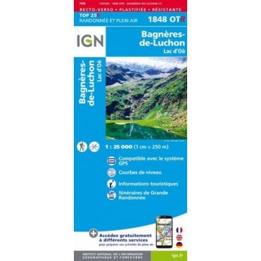 1848OTR - Bagnères-de-Luchon - Lac d'Oô (Waterproof) map