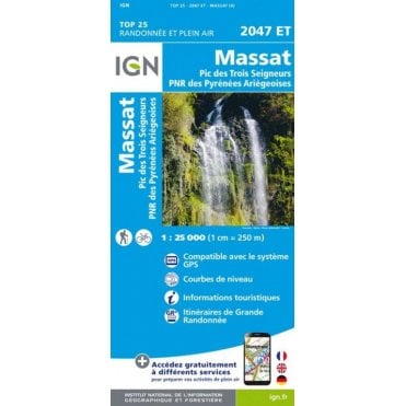 2047ET - Massat / Pic des Trois Seigneurs / PNR Pyr. Ariégeoises map