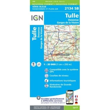 2134SB - Tulle / Donzenac / Gorges de la Vézère map