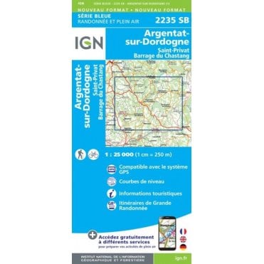 2235SB - Argentat-sur-Dordogne / St-Privat / Barrage du Chastang map